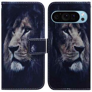 For Google Pixel 9 Coloured Drawing Flip Leather Phone Case(Lion)