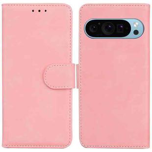 For Google Pixel 9 Skin Feel Pure Color Flip Leather Phone Case(Pink)