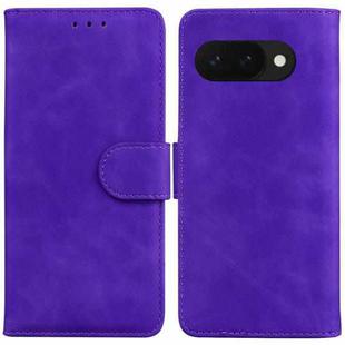 For Google Pixel 9a Skin Feel Pure Color Flip Leather Phone Case(Purple)