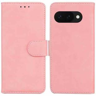 For Google Pixel 9a Skin Feel Pure Color Flip Leather Phone Case(Pink)