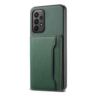 For Samsung Galaxy A23 Calf Texture Card Bag Design Full Coverage Phone Case(Green)