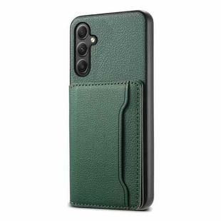 For Samsung Galaxy A34 5G Calf Texture Card Bag Design Full Coverage Phone Case(Green)