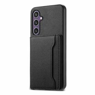 For Samsung Galaxy S24+ 5G Calf Texture Card Bag Design Full Coverage Phone Case(Black)