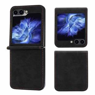 For Samsung Galaxy Z Flip5 5G Business Solid Color Magnetic RFID Anti-theft Phone Case(Black)