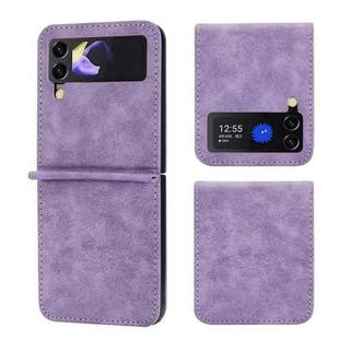 For Samsung Galaxy Z Flip4 5G Business Solid Color Magnetic RFID Anti-theft Phone Case(Purple)