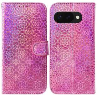 For Google Pixel 9a Colorful Magnetic Buckle Leather Phone Case(Pink)