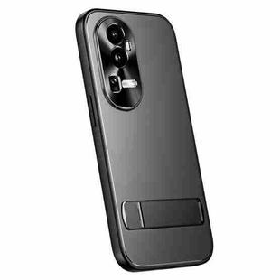 For OPPO Reno10 / Reno10 Pro Global R-JUST RJ-61 Electroplating Frosted TPU + PC Phone Case with Holder(Grey)