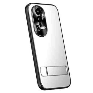 For OPPO Reno10 / Reno10 Pro Global R-JUST RJ-61 Electroplating Frosted TPU + PC Phone Case with Holder(Silver)