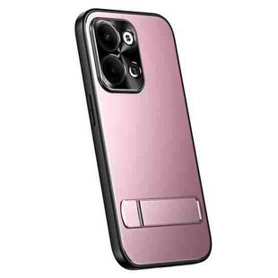 For OPPO Reno9 / Reno9 Pro R-JUST RJ-61 Electroplating Frosted TPU + PC Phone Case with Holder(Pink)
