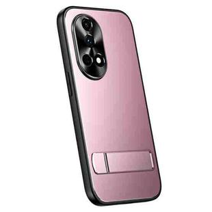 For Huawei nova 12 R-JUST RJ-61 Electroplating Frosted TPU + PC Phone Case with Holder(Pink)