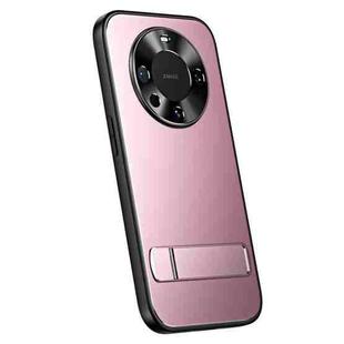 For Huawei Mate 60 Pro R-JUST RJ-61 Electroplating Frosted TPU + PC Phone Case with Holder(Pink)