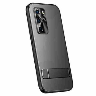 For Huawei P40 Pro R-JUST RJ-61 Electroplating Frosted TPU + PC Phone Case with Holder(Grey)