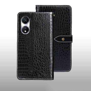 For Honor Play 40 idewei Crocodile Texture Leather Phone Case(Black)