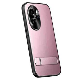 For Honor 100 R-JUST RJ-61 Electroplating Frosted TPU + PC Phone Case with Holder(Pink)