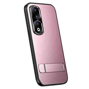 For Honor 90 R-JUST RJ-61 Electroplating Frosted TPU + PC Phone Case with Holder(Pink)
