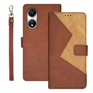 For Honor Play 40 idewei Two-color Splicing Leather Phone Case(Brown)