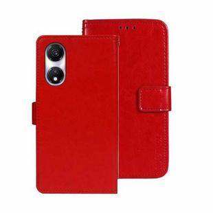 For Honor Play 40 idewei Crazy Horse Texture Leather Phone Case with Holder(Red)