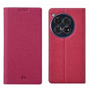 For OnePlus 12 ViLi DMX Series Shockproof TPU + PU Leather Magnetic Attraction Horizontal Flip Case(Rose Red)