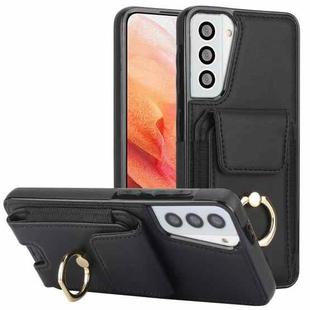 For Samsung Galaxy S21+ 5G Elastic Card Bag Ring Holder Phone Case(Black)