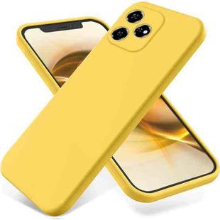 For ZTE Axon 60 Pure Color Liquid Silicone Shockproof Phone Case(Yellow)