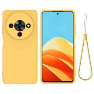 For ZTE Blade A76 5G Solid Color Liquid Silicone Dropproof Full Coverage Phone Case(Yellow)