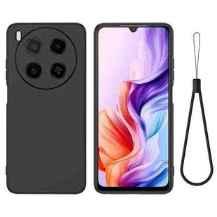 For ZTE Blade V70 Max Solid Color Liquid Silicone Dropproof Full Coverage Phone Case(Black)