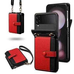 For Samsung Galaxy Z Flip3 Crossbody Color Matching Folding Phone Case(Red)