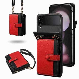 For Samsung Galaxy Z Flip4 Crossbody Color Matching Folding Phone Case(Red)