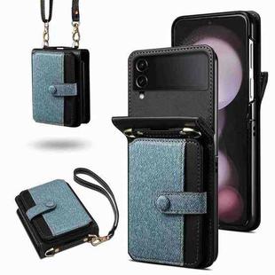 For Samsung Galaxy Z Flip4 Crossbody Color Matching Folding Phone Case(Sky Blue)