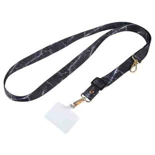 Adjustable Crossbody Mobile Phone Wide Long Lanyard(Black Marble)