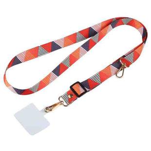 Adjustable Crossbody Mobile Phone Wide Long Lanyard(Red Triangle)