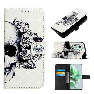 For OPPO Reno11 5G Global 3D Painting Horizontal Flip Leather Phone Case(Skull)