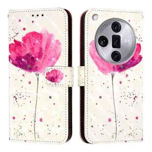 For OPPO Find X7 Ultra 3D Painting Horizontal Flip Leather Phone Case(Flower)