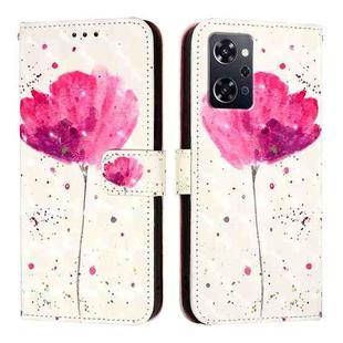 For OPPO Reno9 A JP Version 3D Painting Horizontal Flip Leather Phone Case(Flower)