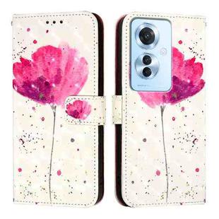 For OPPO F25 Pro 5G India 3D Painting Horizontal Flip Leather Phone Case(Flower)