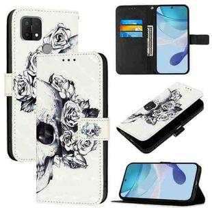 For OPPO A15 / A15s / A35 2021 3D Painting Horizontal Flip Leather Phone Case(Skull)