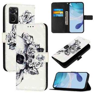 For OPPO A36 4G / A76 4G / A96 4G / K10 4G 3D Painting Horizontal Flip Leather Phone Case(Skull)