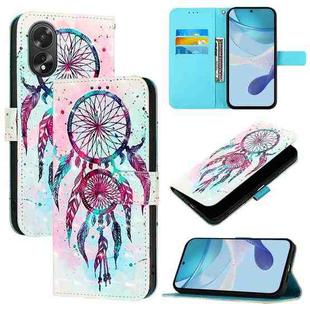 For OPPO A38 4G / A18 4G Global 3D Painting Horizontal Flip Leather Phone Case(Color Drop Wind Chimes)