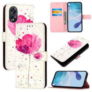 For OPPO A38 4G / A18 4G Global 3D Painting Horizontal Flip Leather Phone Case(Flower)