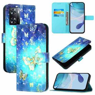 For OPPO A57s 4G / A57e 4G / A77s 4G 3D Painting Horizontal Flip Leather Phone Case(Golden Butterfly)