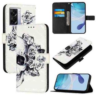 For OPPO A77 5G / A97 5G / Realme V23 3D Painting Horizontal Flip Leather Phone Case(Skull)
