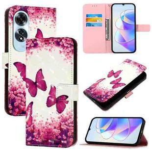 For OPPO A60 4G Global 3D Painting Horizontal Flip Leather Phone Case(Rose Butterfly)