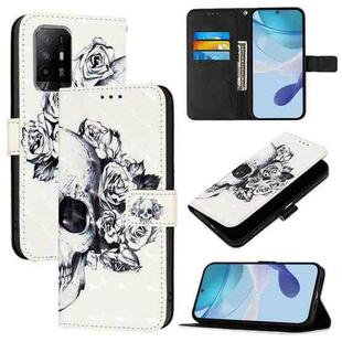 For OPPO Reno6 Lite 3D Painting Horizontal Flip Leather Phone Case(Skull)