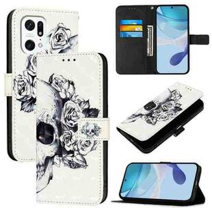 For OPPO Find X5 3D Painting Horizontal Flip Leather Phone Case(Skull)