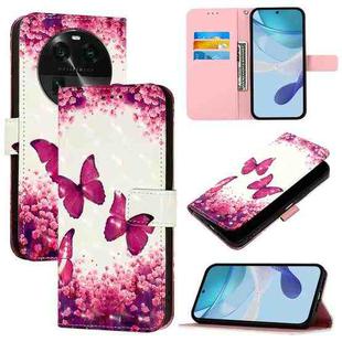 For OPPO Find X6 3D Painting Horizontal Flip Leather Phone Case(Rose Butterfly)