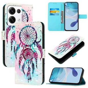 For OPPO Reno8 Pro 5G Global 3D Painting Horizontal Flip Leather Phone Case(Color Drop Wind Chimes)