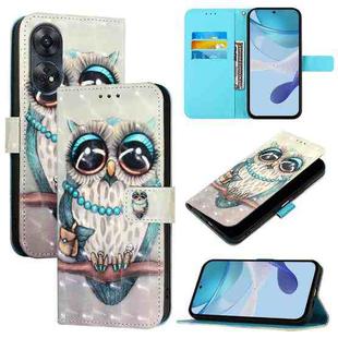 For OPPO Reno8 T 4G Global 3D Painting Horizontal Flip Leather Phone Case(Skull)