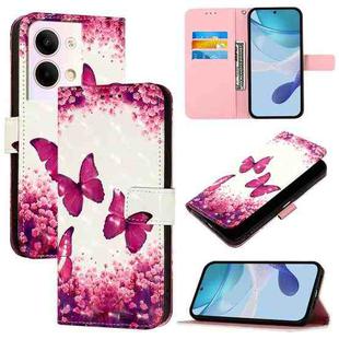 For OPPO Reno9 5G / Reno9 Pro 5G 3D Painting Horizontal Flip Leather Phone Case(Rose Butterfly)