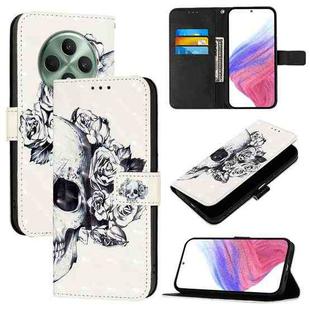 For OPPO Reno12 F Global 3D Painting Horizontal Flip Leather Phone Case(Skull)