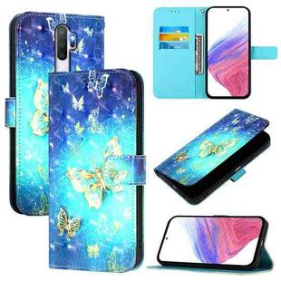 For OPPO A9 2020 4G / A5 2020 4G 3D Painting Horizontal Flip Leather Phone Case(Golden Butterfly)